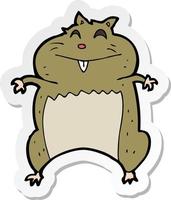 sticker van een cartoonhamster vector