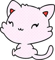 cartoon van schattig kawaii-katje vector