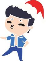 kerst cartoon van kawaii jongen vector