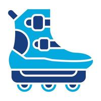 rolschaatsen glyph twee kleuren icoon vector