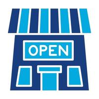 open winkel teken glyph twee kleuren icoon vector