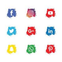 set van meest populaire social media iconen vector