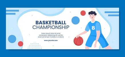 basketbal sport toernooi sociale media voorbladsjabloon cartoon achtergrond vectorillustratie vector