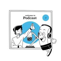 podcast aflevering illustratie vector