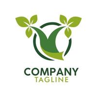 uniek creatief ontwerp gelukkig blad en bloem plant logo vector