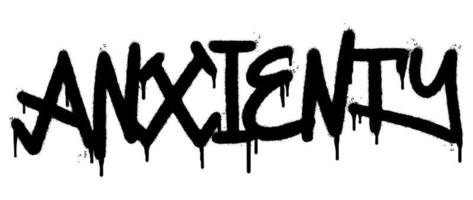 graffiti angst woord gespoten geïsoleerd op een witte achtergrond. gespoten angst lettertype graffiti. vectorillustratie. vector