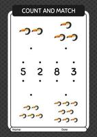 tel en match spel met toekan. werkblad voor kleuters, activiteitenblad voor kinderen vector