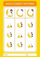 match patroonspel met moskee. werkblad voor kleuters, activiteitenblad voor kinderen vector