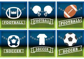 Voetbal en voetbal badge vectoren