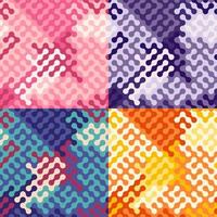 set van abstracte geometrische naadloze patronen met fractal ornament. lente- en zomerversieringen voor decoratie en bedrukking op stof. gemakkelijk bewerkbare kleur. ontwerpelement. vector