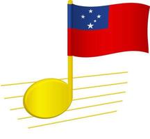 samoa vlag en muzieknoot vector