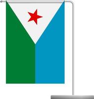 vlag van djibouti op paal icoon vector