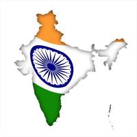 grenzen van india in de kleuren van de nationale indiase vlag. Onafhankelijkheidsdag. basis van feestelijke banner, lay-out. vector op een witte achtergrond