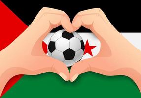 sahrawi arabische democratische republiek voetbal en handhartvorm vector