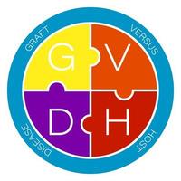 gvhd - acroniem voor graft-versus-hostziekte. medisch concept, rond logo vector