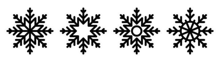 sneeuwvlok pictogram. winter weer. neerslag. winterse weersvoorspelling. zwart-wit vector