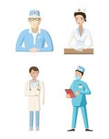 dokter pictogrammenset, cartoon stijl vector