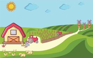 boerderij concept banner, cartoon stijl vector