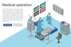 medische operatie concept banner, isometrische stijl vector