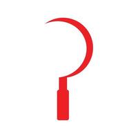 eps10 rode vector tuinieren sikkel pictogram of logo in eenvoudige platte trendy moderne stijl geïsoleerd op een witte achtergrond