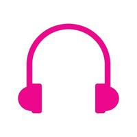 eps10 roze vector hoofdtelefoon of oortelefoon pictogram in eenvoudige platte trendy moderne stijl geïsoleerd op een witte achtergrond