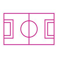 eps10 roze vector voetbalveld of voetbalveld lijn kunst pictogram in eenvoudige plat trendy moderne stijl geïsoleerd op een witte achtergrond