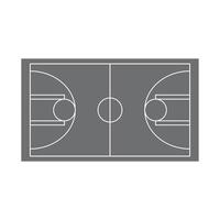 eps10 grijs vector basketbalveld pictogram in eenvoudige platte trendy moderne stijl geïsoleerd op een witte achtergrond