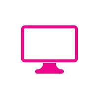 eps10 roze vector monitor of pc-pictogram in eenvoudige platte trendy moderne stijl geïsoleerd op een witte achtergrond