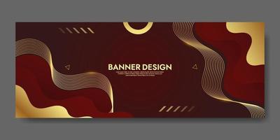 sjabloon voor abstracte rode luxe vloeiende golfbanner vector