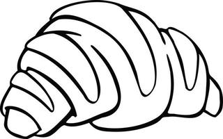 croissant met chocolade, cakedessert, handgetekende illustratie vector