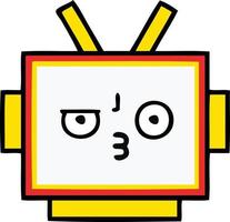 schattige cartoon robot hoofd vector