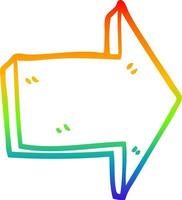 regenbooggradiënt lijntekening cartoon richting pijl vector