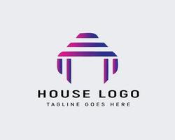 huis logo ontwerpsjabloon, onroerend goed logo met een gebouw gratis vector