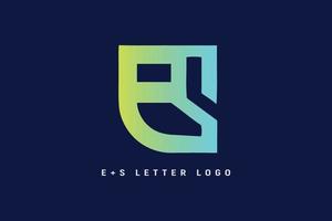 eerste e en s gradiënt stijl brief logo, modern monogram en elegant logo ontwerp, professionele brieven vector pictogram logo gratis vector.