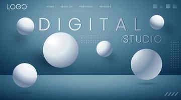 3d geometrische website ui banner en dekking gratis vector illustratie sjabloon achtergrond