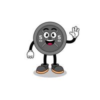 barbell plaat cartoon doet golf handgebaar vector