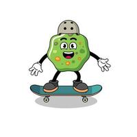 kotsmascotte die een skateboard speelt vector