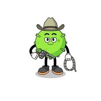 karakter mascotte van virus als cowboy vector