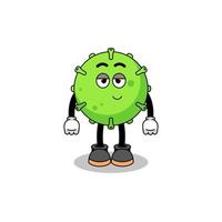 virus cartoon koppel met verlegen pose vector