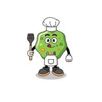 mascotte illustratie van kots chef vector