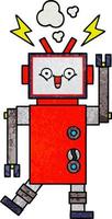 retro grunge textuur cartoon robot vector