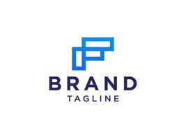moderne eerste letter f-logo. blauwe geometrische vorm geïsoleerd op een witte achtergrond. bruikbaar voor bedrijfs- en merklogo's. platte vector logo-ontwerpsjabloon sjabloon.