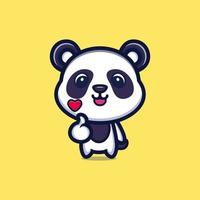 schattige coole stijl panda mascotte stripfiguur vector