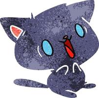 retro cartoon van schattige kawaii kat vector