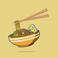 schattige ramen noodle cartoon pictogram illustratie. vector