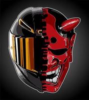 helm en masker oni kabuki vector