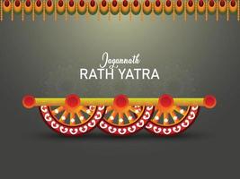 mooie strijdwagen voor gelukkige rath yatra met heer jagannath balabhadra en subhadra vectorillustratie vector