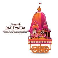 mooie strijdwagen voor gelukkige rath yatra met heer jagannath balabhadra en subhadra vectorillustratie vector