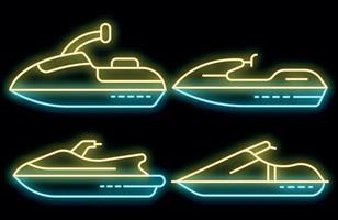 jetski pictogrammen instellen vector neon