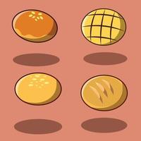 ronde brood 2 icon pack vector set